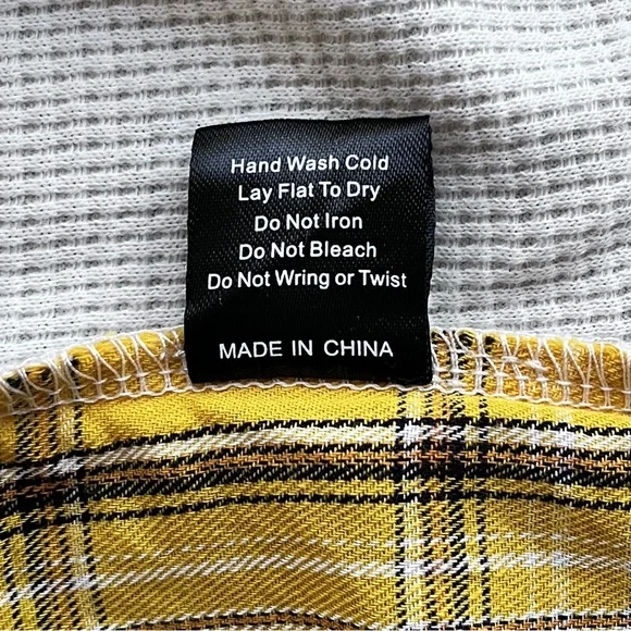 POL Boho Waffle Knit Henley Mixed Plaid Floral Print Women’s Long Sleeve Top L - Picture 12 of 12